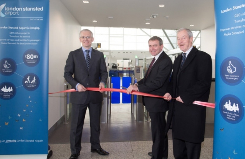  A new and enlarged security search area at Stansted Airport has been officially