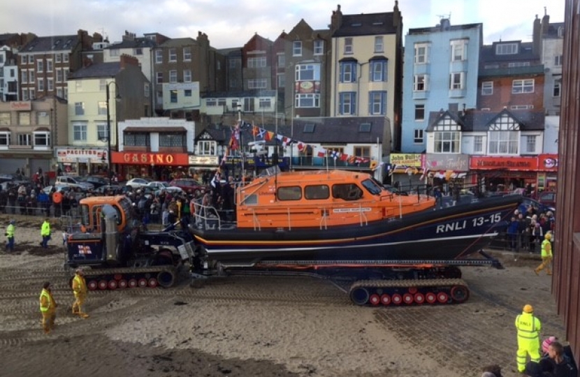 The Shannon class lifeboat reached Scarborough after travelling from where it was built in Poole, Dorset, on the south coast
