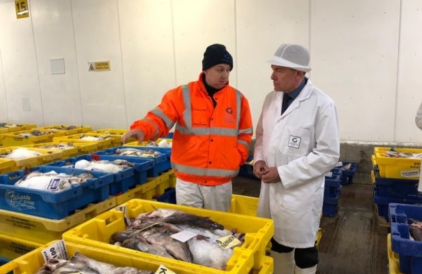 Fisheries Minister Robert Goodwill today visited Grimsby Fish Market, a focal point for the local fish processing industry