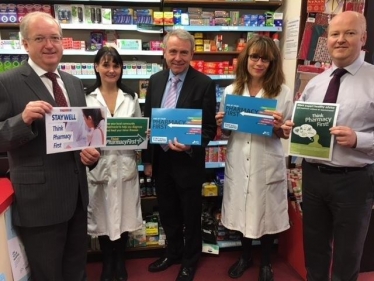 Scarborough and Whitby MP Robert Goodwill visits local pharmacy.